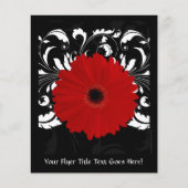 Bright Red Gerbera Daisy auf Black Flyer (Vorne)
