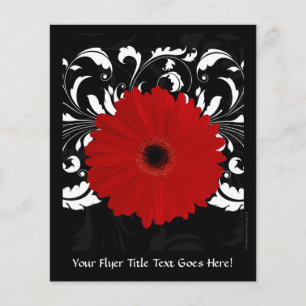 Bright Red Gerbera Daisy auf Black Flyer