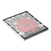 Bright Red Gerbera Daisy auf Black Notizblock (angewinkelt)