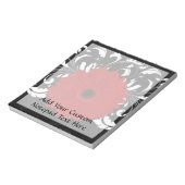 Bright Red Gerbera Daisy auf Black Notizblock (Rotiert)