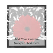 Bright Red Gerbera Daisy auf Black Notizblock (Vorderseite)