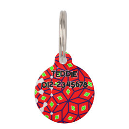 Bright Red Green Abstrakt Haustiermarke