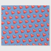 Bright Red Heart Blue Background Geschenkbox Geschenkpapier (Flach)