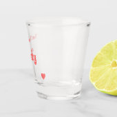 Bright Red Heart Team Bride Schnapsglas (Rechts)