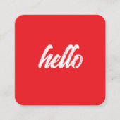 Bright Red Hello Chic Fett Text Quadratische Visitenkarte (Vorderseite)