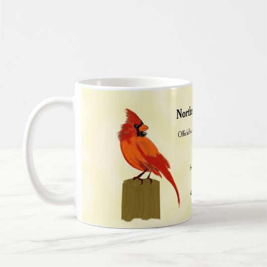 Bright Red Kardinal Staat Bird Kaffeetasse (Links)