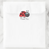 Bright Red Lady Bug Runder Aufkleber (Tasche)