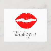 Bright Red Lipstick Kiss Danke