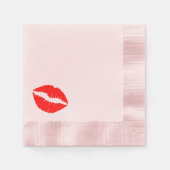 Bright Red Lipstick Kiss Serviette (Vorderseite)