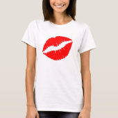 Bright Red Lipstick Kiss T-Shirt (Vorderseite)