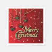 Bright Red Merry Christmas Serviette (Vorderseite)