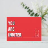Bright Red Minimal Church Einladung (Stehend Vorderseite)