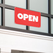 Bright Red OPEN Banner (Äußeres Gebäude)