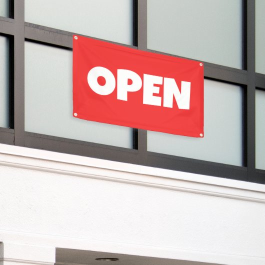 Bright Red OPEN Banner (Äußeres Gebäude)
