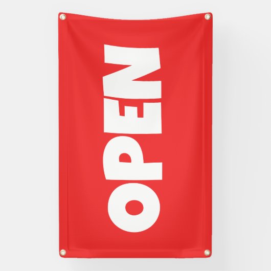 Bright Red OPEN Banner (Vertikal)