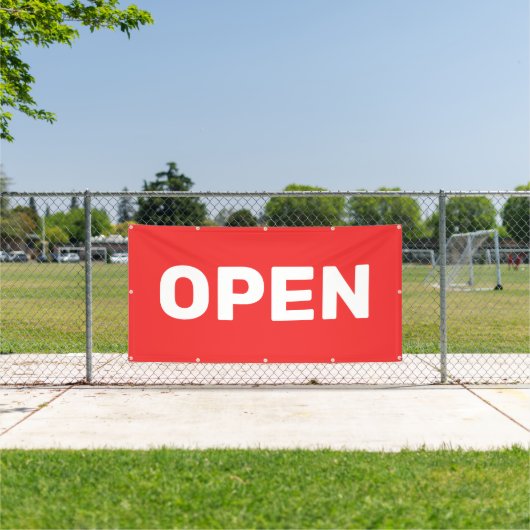 Bright Red OPEN Banner (Insitu)