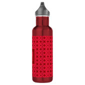 Bright Red Ornate Pattern Monogrammed Edelstahlflasche (Rechts)