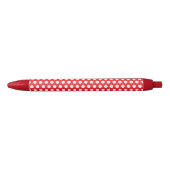 Bright Red Pen with Classy White Dot Pattern Style Kugelschreiber (Vorderseite)