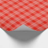 Bright Red Plaid Pattern Geschenkpapier (Ecke)