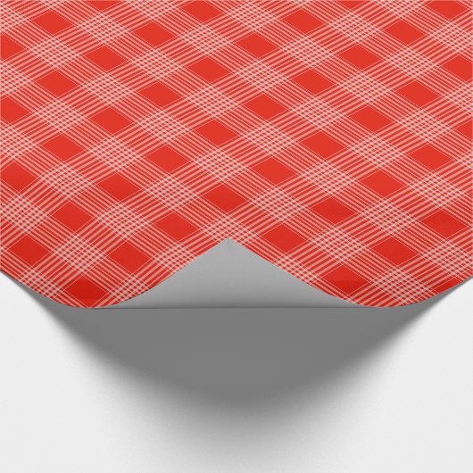 Bright Red Plaid Pattern Geschenkpapier (Ecke)