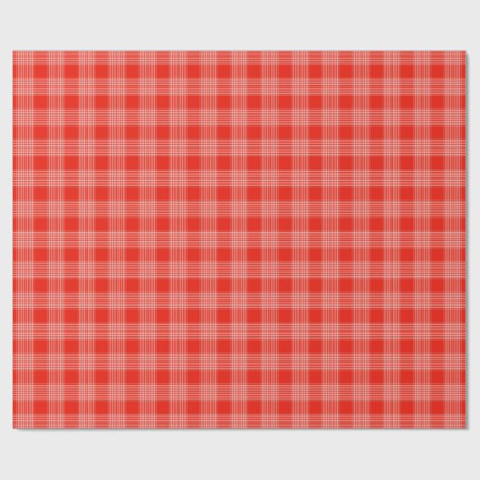 Bright Red Plaid Pattern Geschenkpapier (Flach)
