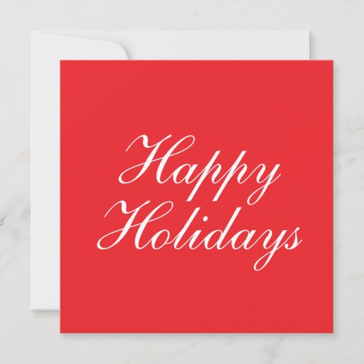 Bright Red Plain Elegant Happy Holidays Card (Vorderseite)