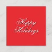 Bright Red Plain Elegant Happy Holidays Message Begleitkarte (Vorderseite)