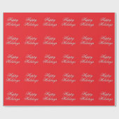 Bright Red Plain Elegant Happy Holidays Message Geschenkpapier (Flach)