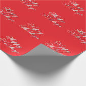 Bright Red Plain Elegant Happy Holidays Message Geschenkpapier (Ecke)