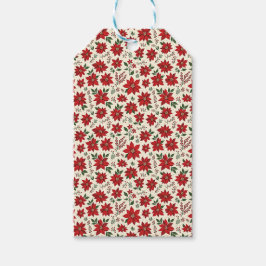 Bright Red Poinsettias Geschenkanhänger