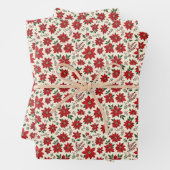 Bright Red Poinsettias Geschenkpapier Set (Beispiel)