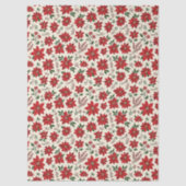 Bright Red Poinsettias Seidenpapier (Vorderseite)