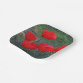 Bright Red Poppies Pappteller (Gewinkelt)