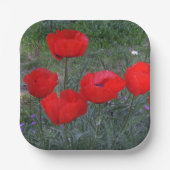 Bright Red Poppies Pappteller (Vorderseite)