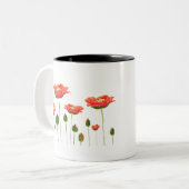 bright red poppies zweifarbige tasse (Vorderseite Links)