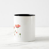 bright red poppies zweifarbige tasse (Mittel)