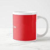 Bright Red Professional Plain Modern Elegant Name Jumbo-Tasse (Rechts)