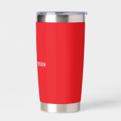 Bright Red Professional Plain Modern Elegant Name Thermobecher (Links)