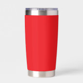 Bright Red Professional Plain Modern Elegant Name Thermobecher (Rückseite)