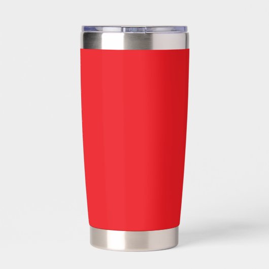 Bright Red Professional Plain Modern Elegant Name Thermobecher (Rückseite)