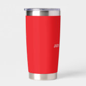 Bright Red Professional Plain Modern Elegant Name Thermobecher (Rechts)