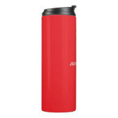 Bright Red Professional Plain Modern Elegant Name Thermosbecher (Nach links gedreht)