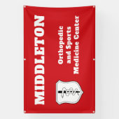 Bright Red Promotional Business Banner with Logo (Vertikal)