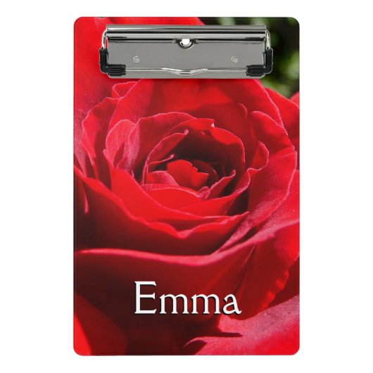 Bright Red Rose Flower Beautiful Floral Mini Klemmbrett (Vorderseite)