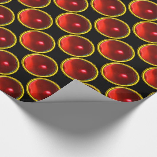 BRIGHT RED RUBY GEM STONES GESCHENKPAPIER (Ecke)