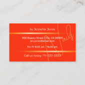 Bright Red Simple Elegante Lines Siganture Luxus Visitenkarte (Rückseite)