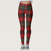 Bright Red Square Tartan Christmas Plaid Leggings (Vorderseite)