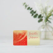 Bright Red, Stars, Wedding, Business card Visitenkarte (Stehend Vorderseite)