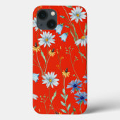Bright Red Summer Floral Case-Mate iPhone Hülle (Rückseite)