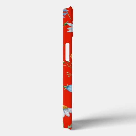 Bright Red Summer Floral Case-Mate iPhone Hülle (Rückseite / Rechts)